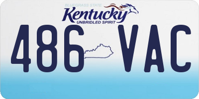KY license plate 486VAC