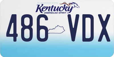 KY license plate 486VDX