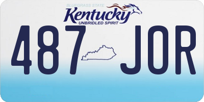 KY license plate 487JOR