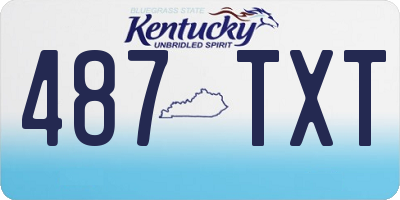 KY license plate 487TXT