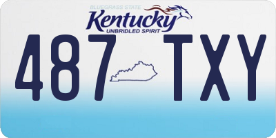 KY license plate 487TXY
