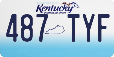 KY license plate 487TYF