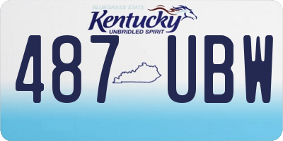 KY license plate 487UBW
