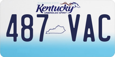 KY license plate 487VAC