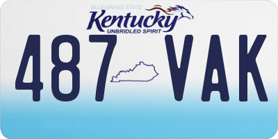 KY license plate 487VAK
