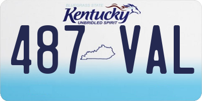 KY license plate 487VAL