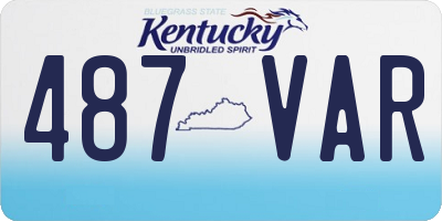KY license plate 487VAR