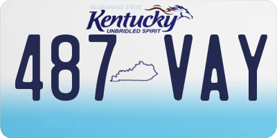 KY license plate 487VAY