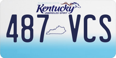 KY license plate 487VCS