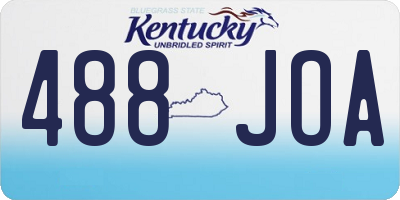 KY license plate 488JOA