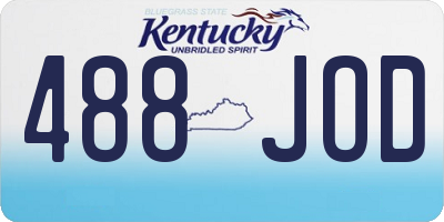 KY license plate 488JOD