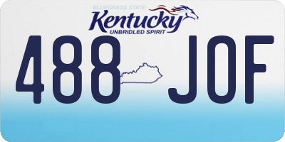 KY license plate 488JOF