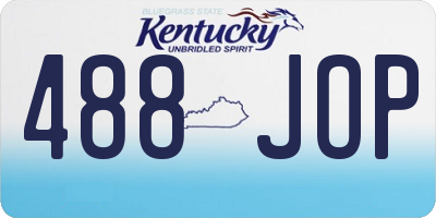 KY license plate 488JOP