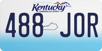 KY license plate 488JOR