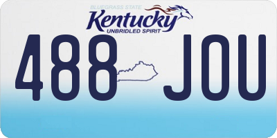 KY license plate 488JOU