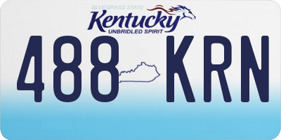 KY license plate 488KRN