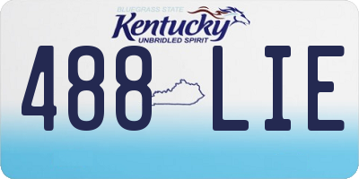 KY license plate 488LIE