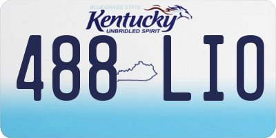 KY license plate 488LIO