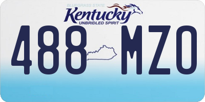 KY license plate 488MZO