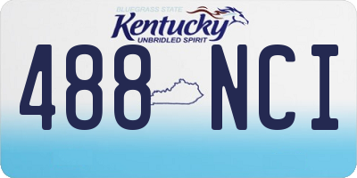 KY license plate 488NCI