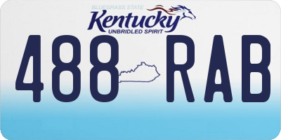 KY license plate 488RAB