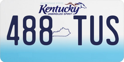 KY license plate 488TUS