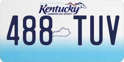 KY license plate 488TUV