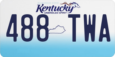 KY license plate 488TWA