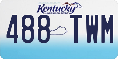 KY license plate 488TWM