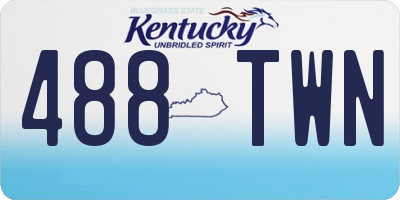 KY license plate 488TWN