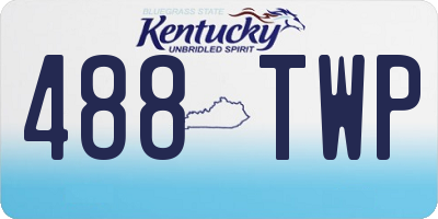 KY license plate 488TWP