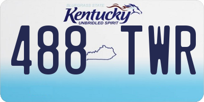 KY license plate 488TWR