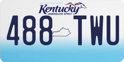 KY license plate 488TWU