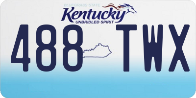 KY license plate 488TWX