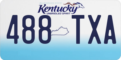 KY license plate 488TXA