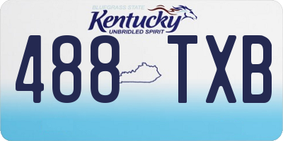 KY license plate 488TXB