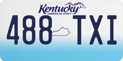 KY license plate 488TXI