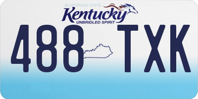 KY license plate 488TXK