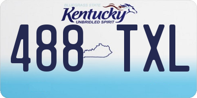KY license plate 488TXL
