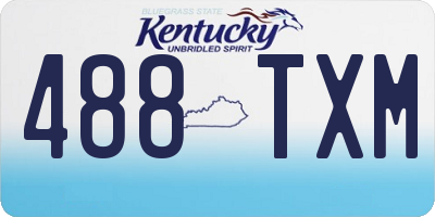 KY license plate 488TXM