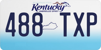 KY license plate 488TXP