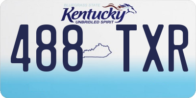 KY license plate 488TXR