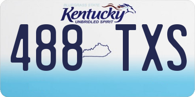 KY license plate 488TXS