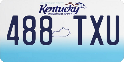 KY license plate 488TXU