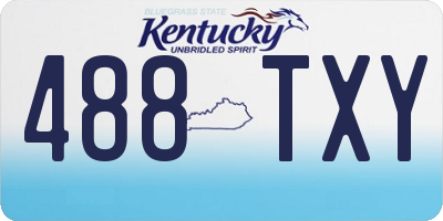KY license plate 488TXY