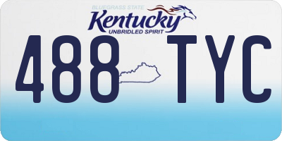 KY license plate 488TYC