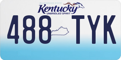KY license plate 488TYK