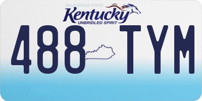 KY license plate 488TYM