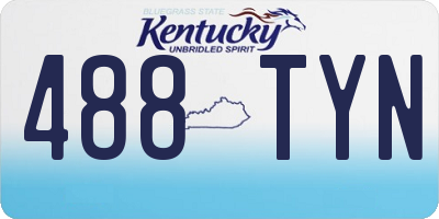 KY license plate 488TYN