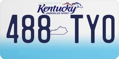 KY license plate 488TYO